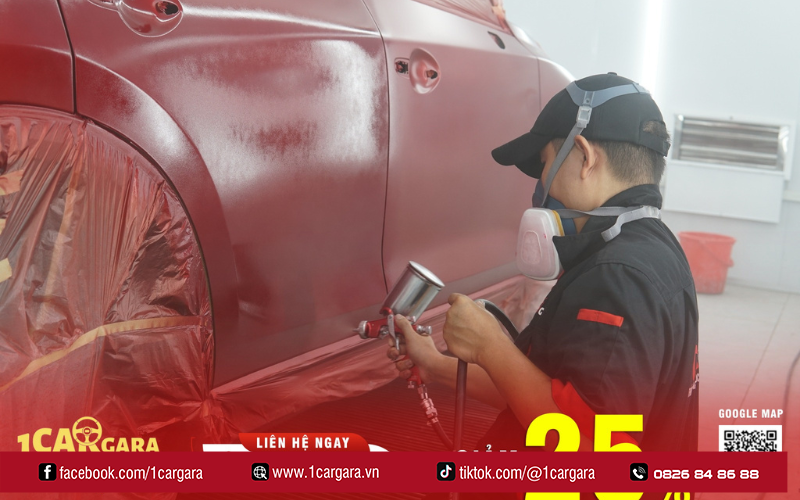 Quy trình sơn xe ô tô gồm nhiều bước đòi hỏi kỹ thuật cao