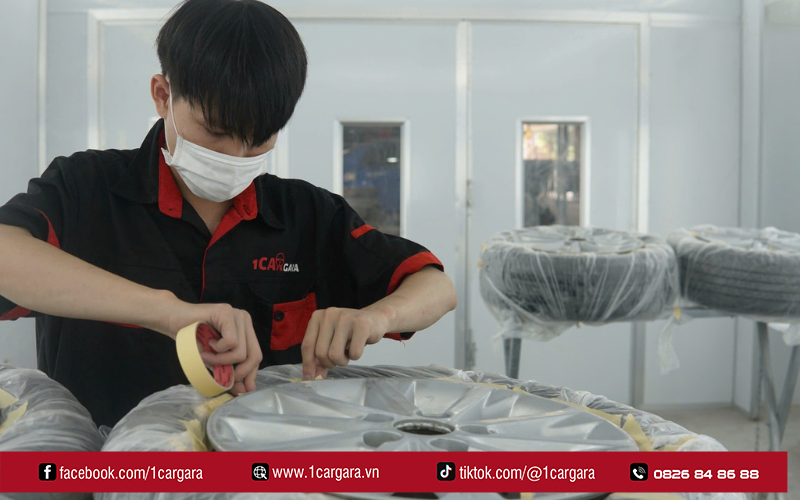1CARGARA xử lý vết xước mâm xe ô tô nhanh, chuẩn, bền đẹp
