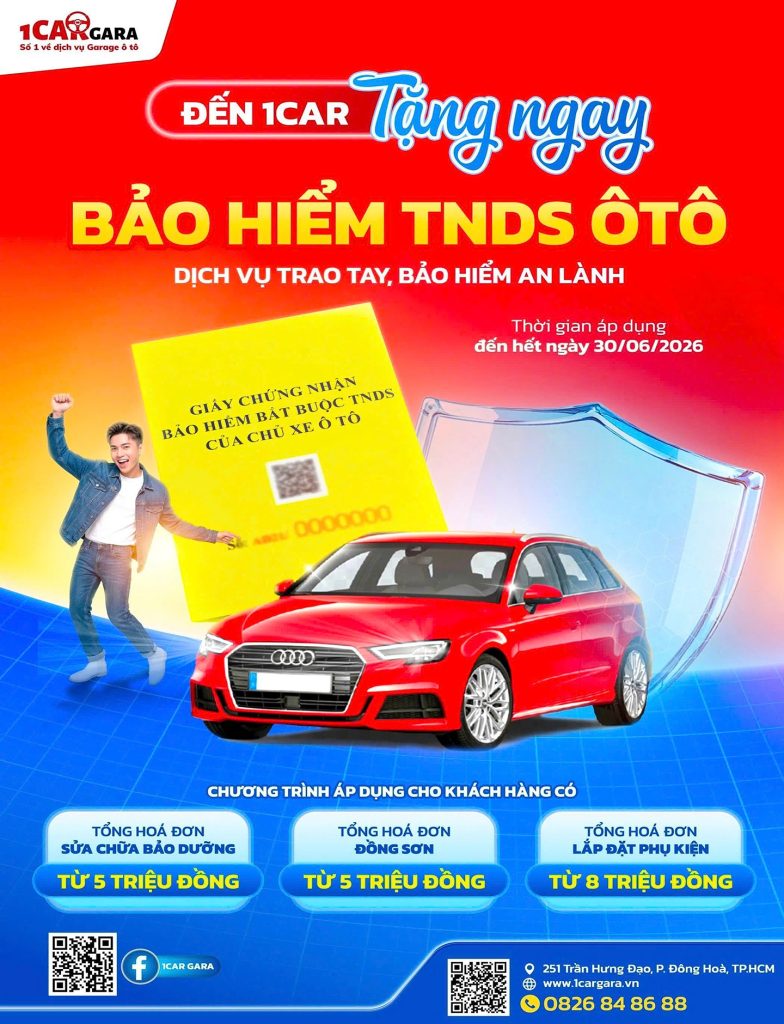 Ưu Đãi Tháng 6 Tại 1CAR Gara Đông Hòa - Tặng Bảo Hiểm TNDS Ô Tô